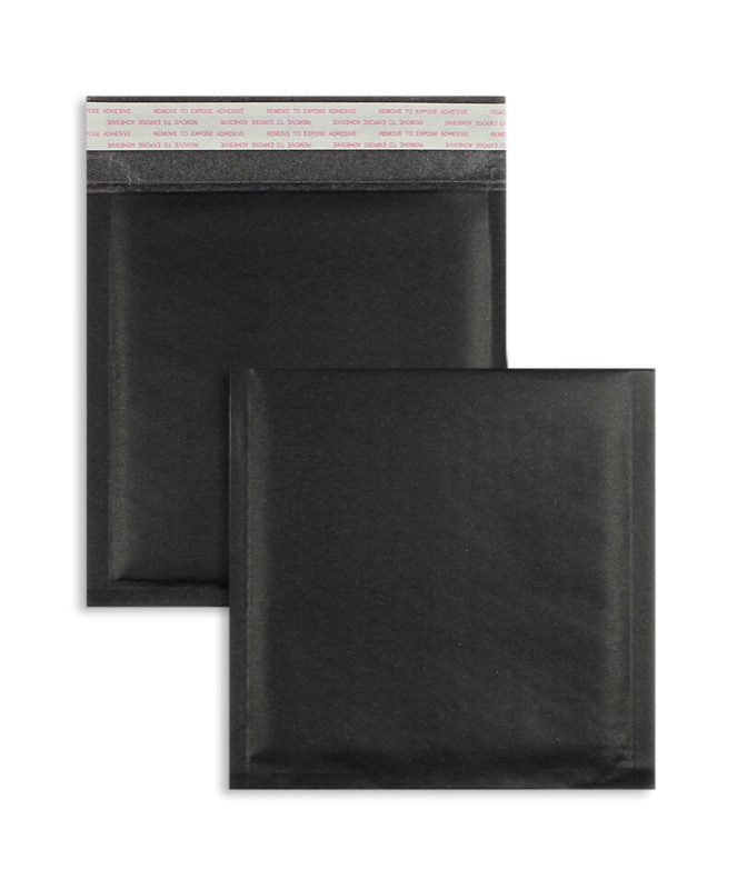 enveloppes à bulles colorées noir 170 x 185 mm | 135 g/m² kraft | sans fenêtre | fermeture adhésive | rabat droit | 100 pièces
