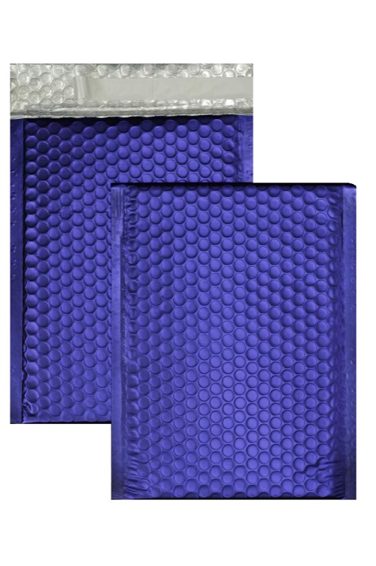 enveloppes à bulles colorées bleu 200 x 250 mm | 180 my pochettes à bulles métalliques - mates | sans fenêtre | fermeture adhésive | rabat droit | 10 pièces
