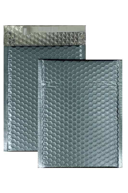 enveloppes à bulles colorées bleu (bleu glacé) 200 x 250 mm | 70 my pochettes à bulles métalliques - mates | sans fenêtre | fermeture adhésive | rabat droit | 10 pièces