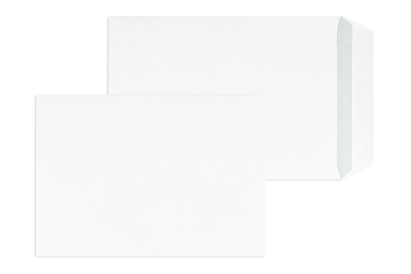 pochettes blanc 220 x 312 mm (din c4) | 105 g/m² offset | sans fenêtre | fermeture gommée | rabat droit | 250 pièces