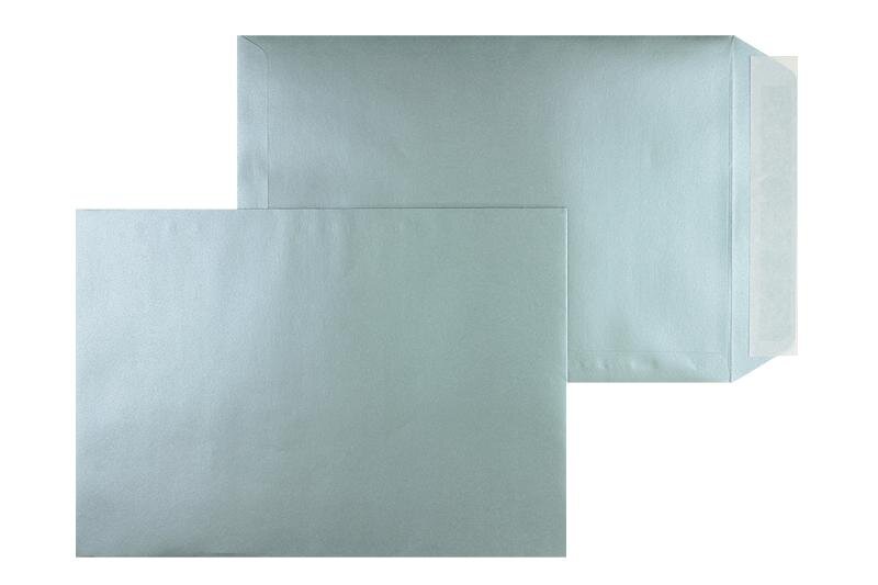 pochettes colorées argent (argent glamoureux) 220 x 312 mm (din c4) | 120 g/m² brillant | sans fenêtre | fermeture adhésive | rabat droit | 100 pièces