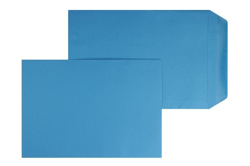 pochettes colorées bleu (bleu azur) 220 x 312 mm (din c4) | 120 g/m² offset | sans fenêtre | fermeture gommée | rabat droit | 100 pièces