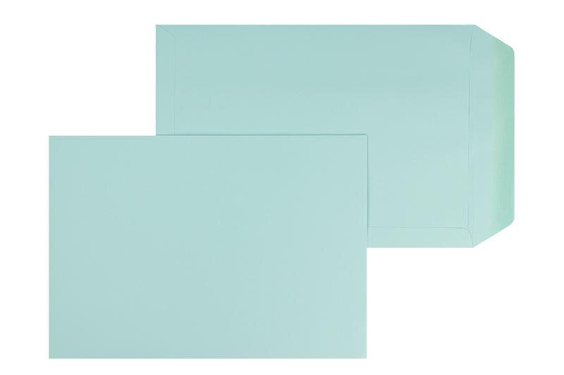 pochettes colorées bleu (lagon) 220 x 312 mm (din c4) | 120 g/m² offset | sans fenêtre | fermeture gommée | rabat droit | 100 pièces