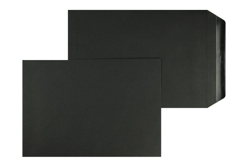 pochettes colorées noir 220 x 312 mm (din c4) | 120 g/m² offset | sans fenêtre | fermeture gommée | rabat droit | 100 pièces