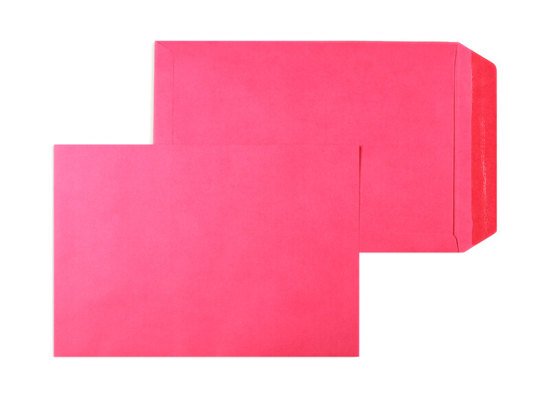 pochettes colorées rose 220 x 312 mm (din c4) | 120 g/qm offset | sans fenêtre | fermeture gommée | rabat droit | 100 pièces