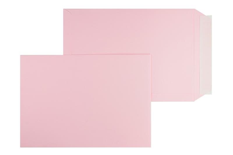 pochettes colorées rose (rose tendre) 220 x 312 mm (din c4) | 120 g/m² offset | sans fenêtre | fermeture adhésive | rabat droit | 100 pièces