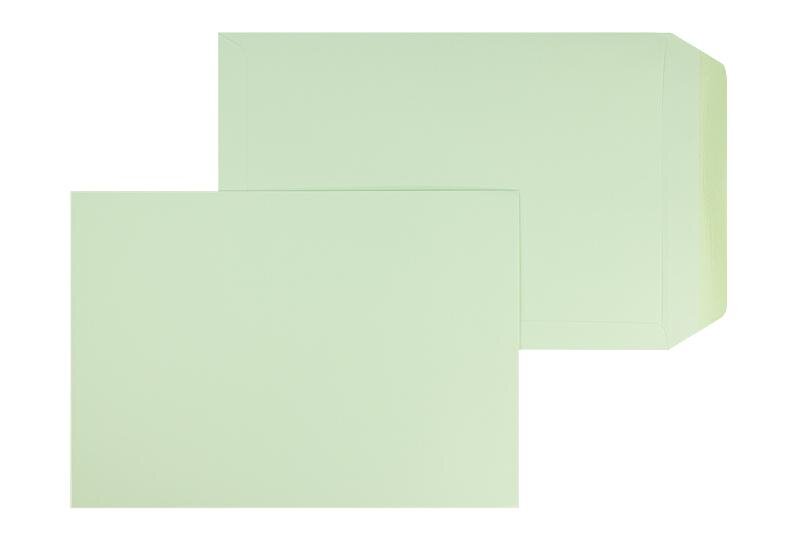 pochettes colorées vert (menthe) 220 x 312 mm (din c4) | 120 g/m² offset | sans fenêtre | fermeture gommée | rabat droit | 100 pièces