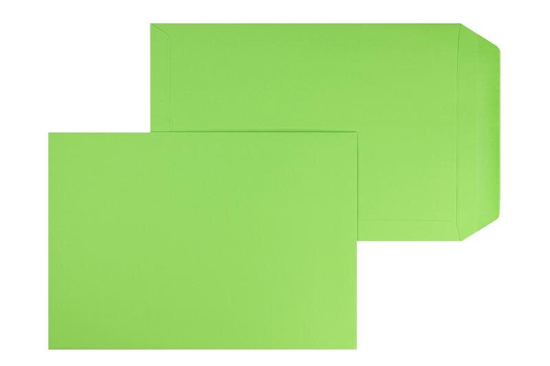 pochettes colorées vert (pomme verte) 220 x 312 mm (din c4) | 120 g/m² offset | sans fenêtre | fermeture gommée | rabat droit | 100 pièces
