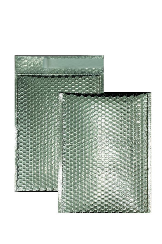 enveloppes à bulles colorées argent 250 x 334 mm | 180 my pochettes à bulles métalliques - brillantes | sans fenêtre | fermeture adhésive | rabat droit | 10 pièces