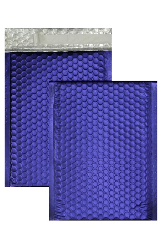 enveloppes à bulles colorées bleu 250 x 334 mm | 180 my pochettes à bulles métalliques - mates | sans fenêtre | fermeture adhésive | rabat droit | 10 pièces