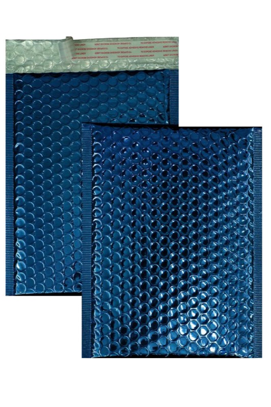 enveloppes à bulles colorées bleu 250 x 334 mm | 180 my pochettes à bulles métalliques - brillantes | sans fenêtre | fermeture adhésive | rabat droit | 10 pièces