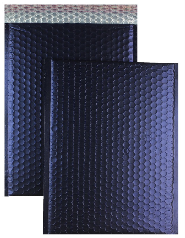 enveloppes à bulles colorées bleu (bleu foncé) 250 x 334 mm | 180 my pochettes à bulles métalliques - mates | sans fenêtre | fermeture adhésive | rabat droit | 10 pièces