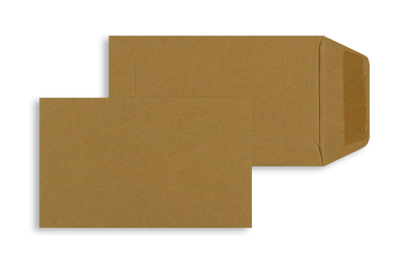 pochettes colorées marron (marron cappuccino) 65 x 105 mm | 120 g/m² offset | sans fenêtre | fermeture gommée | rabat droit | 100 pièces