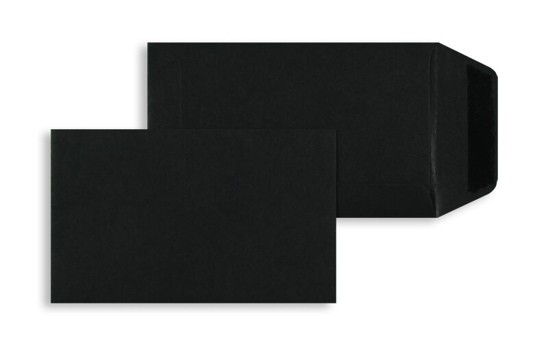 pochettes colorées noir 65 x 105 mm | 120 g/m² offset | sans fenêtre | fermeture gommée | rabat droit | 100 pièces