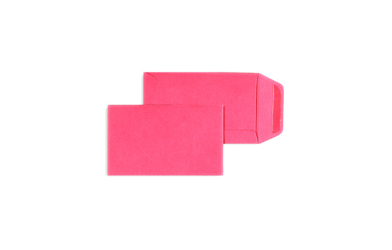 pochettes colorées rose 65 x 105 mm | 120 g/qm offset | sans fenêtre | fermeture gommée | rabat droit | 100 pièces