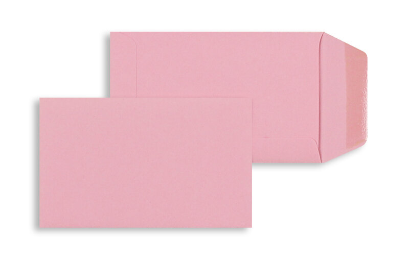 pochettes colorées rose (rose épais) 65 x 105 mm | 120 g/m² offset | sans fenêtre | fermeture gommée | rabat droit | 100 pièces
