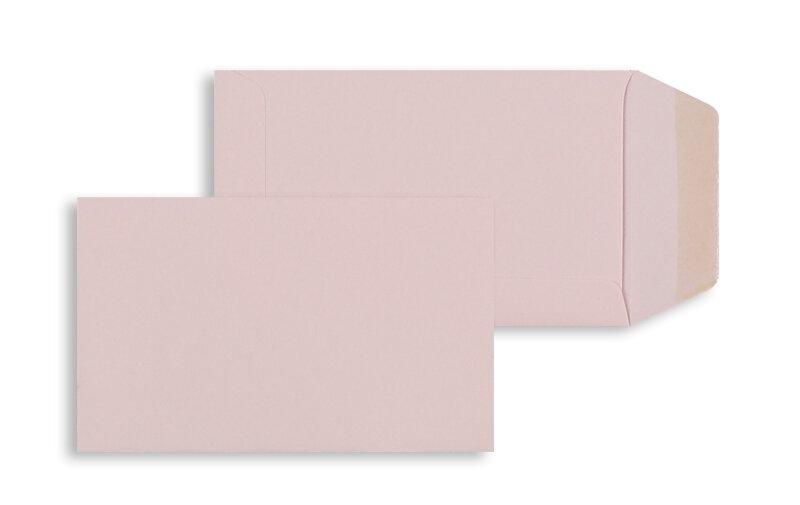 pochettes colorées rose (rose tendre) 65 x 105 mm | 120 g/m² offset | sans fenêtre | fermeture gommée | rabat droit | 100 pièces