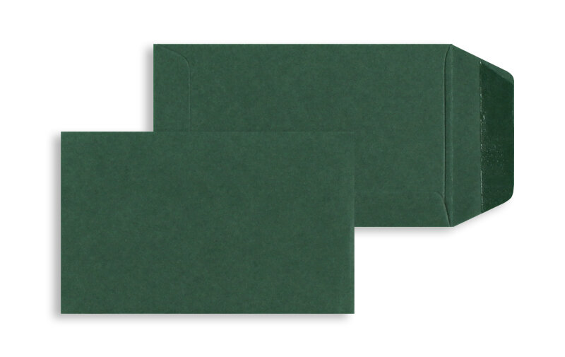 pochettes colorées vert (vert sapin) 65 x 105 mm | 120 g/m² offset | sans fenêtre | fermeture gommée | rabat droit | 100 pièces