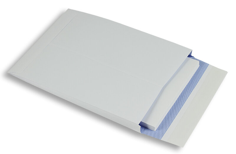pochettes à rabats blanc 250 x 352 x 25 mm (b4) | 140 g/m² offset | avec fenêtre | fermeture adhésive | rabat droit | 125 pièces