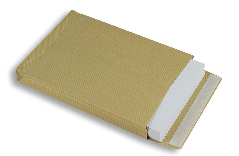 pochettes à rabats colorées marron 250 x 353 x 40 mm (b4) | 130 g/m² kraft armé | sans fenêtre | fermeture adhésive | rabat droit | 250 pièces
