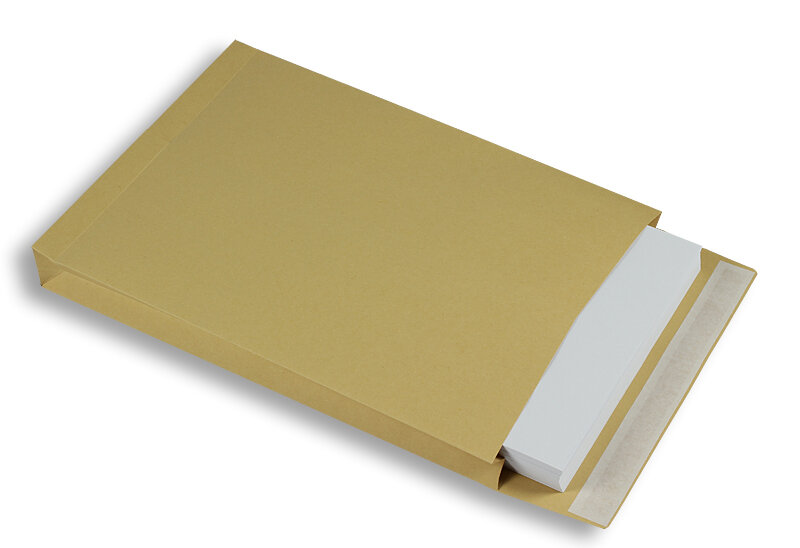 pochettes à rabats colorées marron 250 x 353 x 40 mm (b4) | 150 g/m² natron | sans fenêtre | fermeture adhésive | rabat droit | 250 pièces