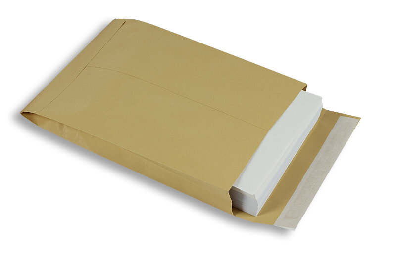 pochettes à rabats colorées marron 250 x 353 x 50 mm (b4) | 140 g/m² natron | sans fenêtre | fermeture adhésive | rabat droit | 125 pièces