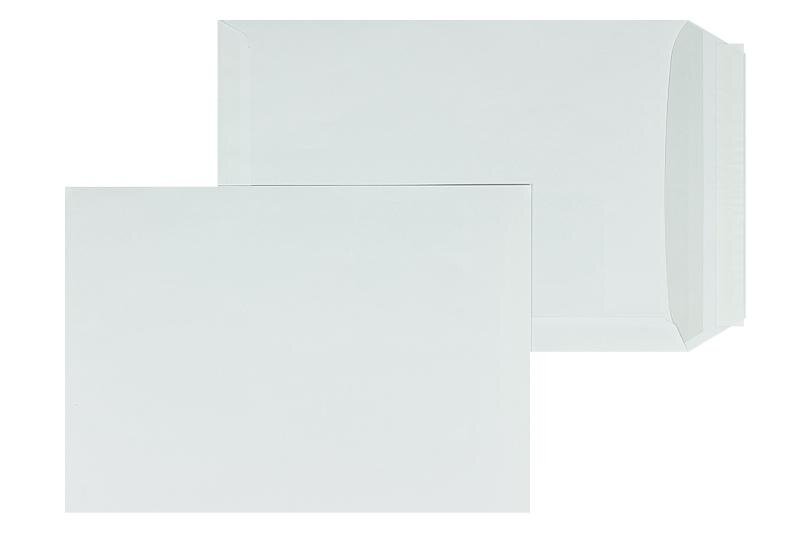 pochettes blanc 250 x 353 mm (b4) | 120 g/m² offset | sans fenêtre | fermeture adhésive | rabat droit | 250 pièces