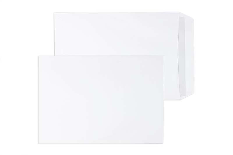 pochettes blanc 250 x 353 mm (b4) | 120 g/m² offset | sans fenêtre | fermeture autocollante | rabat droit | 250 pièces