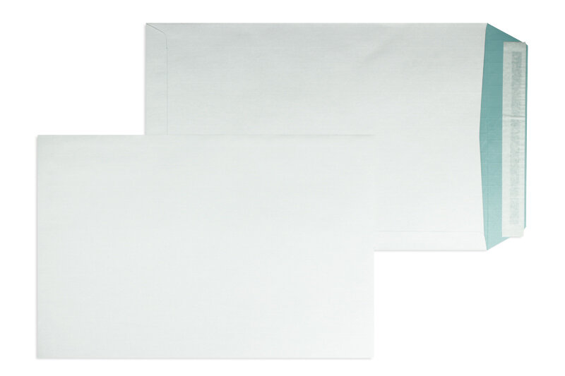 pochettes blanc (blanc bleu) 250 x 353 mm (b4) | 135 g/m² kraft armé | sans fenêtre | fermeture adhésive | rabat droit | 250 pièces