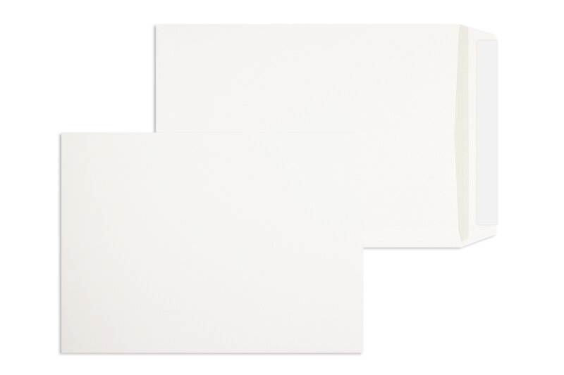 pochettes blanc (blanc d'hiver) 250 x 353 mm (b4) | 120 g/m² offset | sans fenêtre | fermeture adhésive | rabat droit | 250 pièces