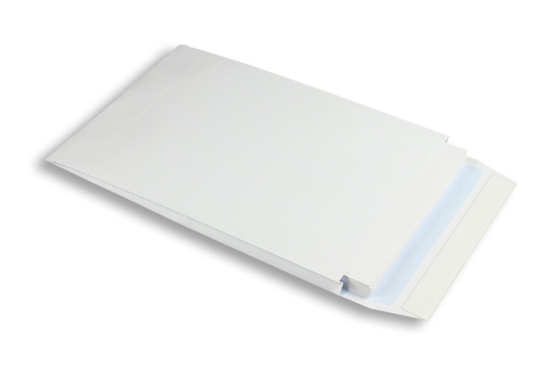 pochettes à rabats blanc 229 x 324 x 25 mm (c4) | 140 g/m² offset | sans fenêtre | fermeture adhésive | rabat droit | 125 pièces