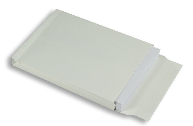 pochettes à rabats blanc 229 x 324 x 35 mm (c4) | 150 g/m² offset | sans fenêtre | fermeture adhésive | rabat droit | 125 pièces