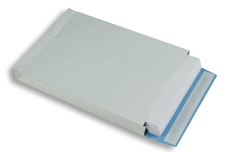 pochettes à rabats blanc (blanc bleu) 229 x 324 x 40 mm (c4) | 130 g/m² kraft armé | sans fenêtre | fermeture adhésive | rabat droit | 250 pièces