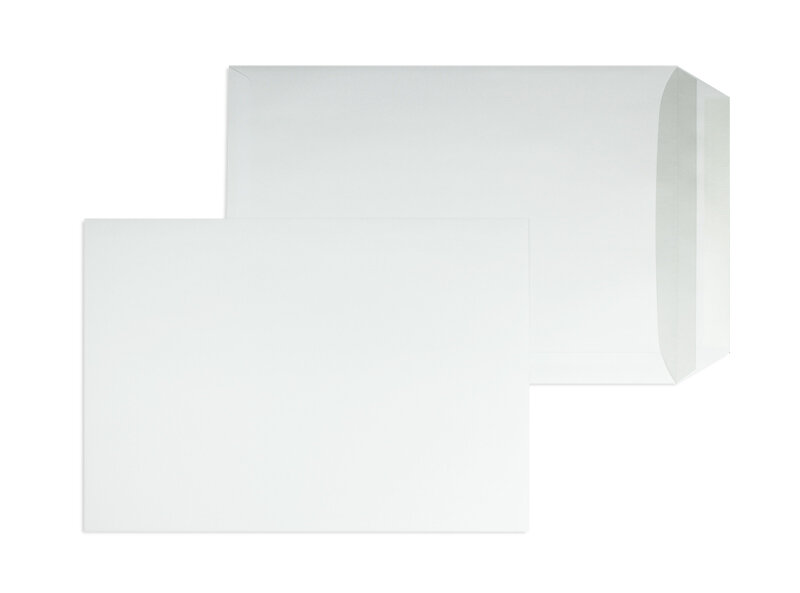 pochettes blanc 229 x 324 mm (c4) | 100 g/m² offset | sans fenêtre | fermeture gommée | rabat droit | 250 pièces