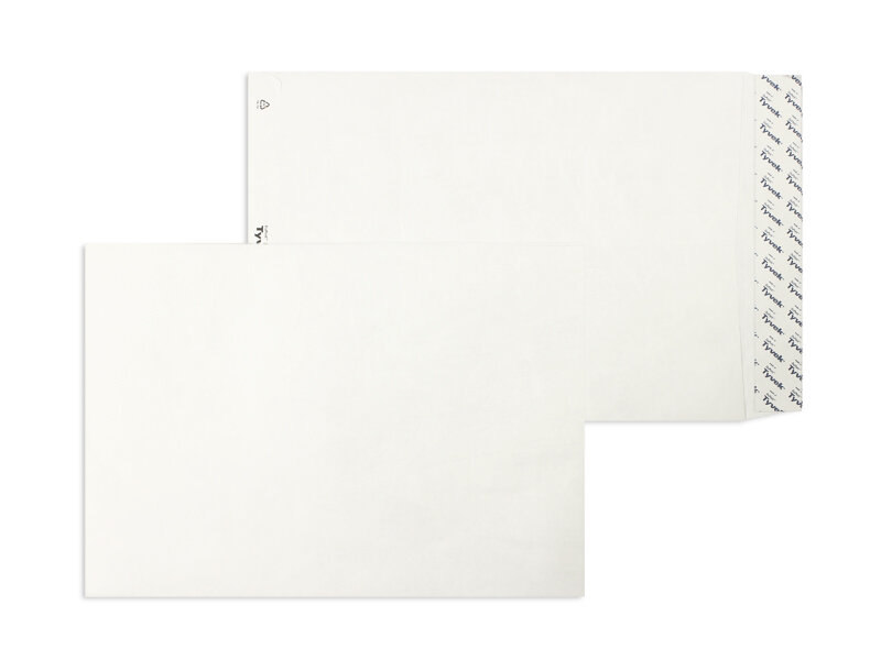 pochettes blanc 229 x 324 mm (c4) | 55 g/m² tyvek (indéchirable) | sans fenêtre | fermeture adhésive | rabat droit | 100 pièces