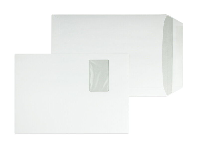 pochettes blanc 229 x 324 mm (c4) | 90 g/m² offset | avec fenêtre | fermeture gommée | rabat droit | 250 pièces