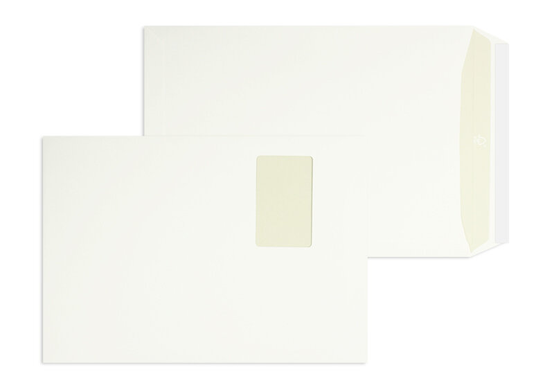 pochettes blanc (blanc fin) 229 x 324 mm (c4) | 120 g/m² fine´s®nature | avec fenêtre | fermeture adhésive | rabat droit | 250 pièces