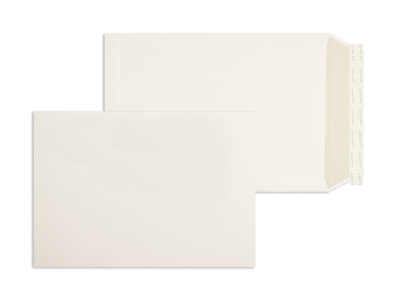 pochettes blanc (blanc france) 229 x 324 mm (c4) | 120 g/m² gmund premium smooth | sans fenêtre | fermeture adhésive | rabat droit | 100 pièces