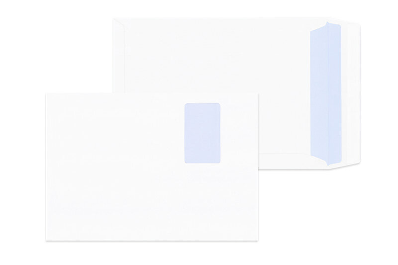 pochettes blanc (blanc naturel) 229 x 324 mm (c4) | 120 g/qm mat | avec fenêtre | fermeture adhésive | 250 pièces