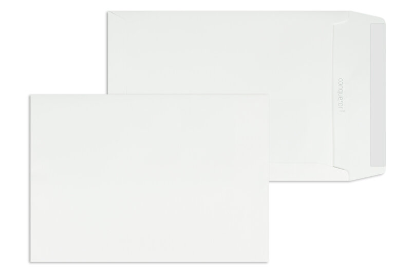pochettes blanc (blanc très brillant) 229 x 324 mm (c4) | 120 g/m² conqueror smooth/lisse | sans fenêtre | fermeture adhésive | rabat droit | 250 pièces