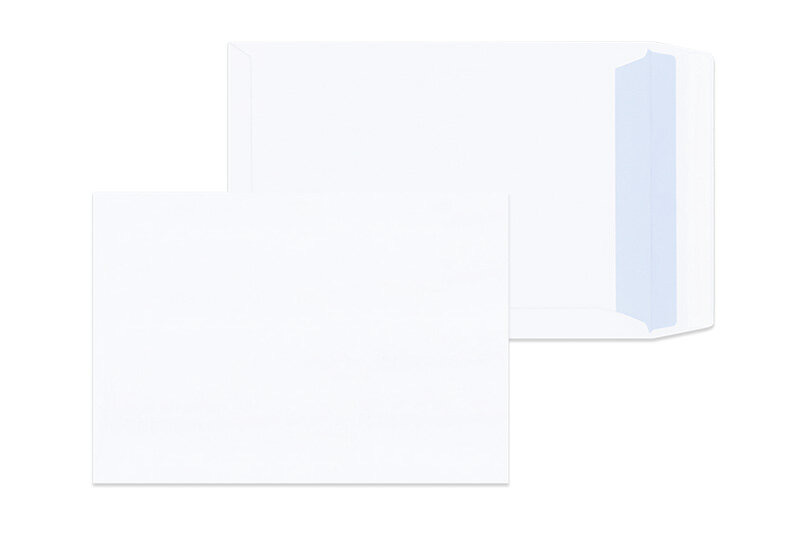 pochettes blanc (mat blanc) 229 x 324 mm (c4) | 120 g/qm recycling | sans fenêtre | fermeture adhésive | rabat droit | 250 pièces