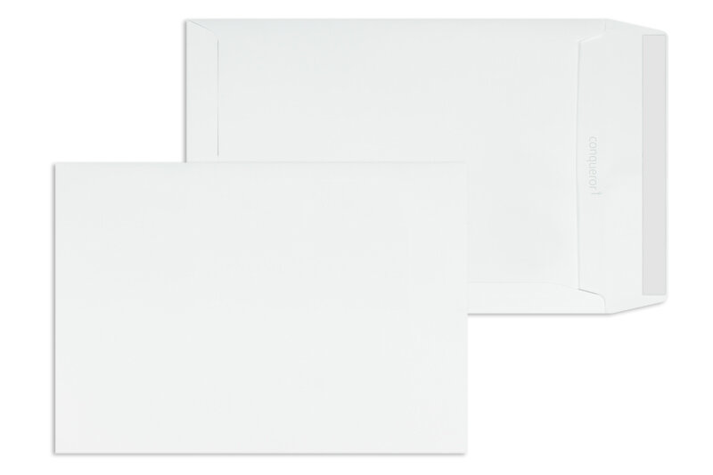 pochettes blanc (très blanc) 229 x 324 mm (c4) | 120 g/m² conqueror smooth cx22 | sans fenêtre | fermeture adhésive | rabat droit | 250 pièces
