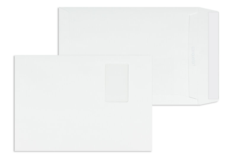 pochettes colorées crème 229 x 324 mm (c4) | 120 g/m² conqueror texture | avec fenêtre | fermeture adhésive | rabat droit | 250 pièces