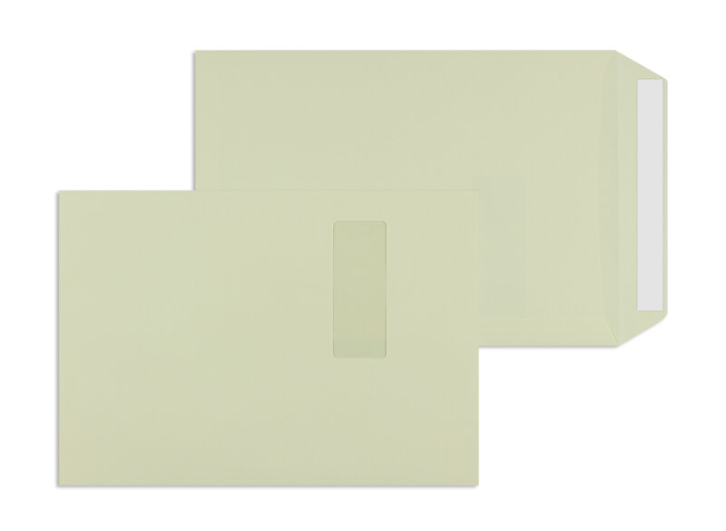 pochettes colorées crème 229 x 324 mm (c4) | 120 g/m² lisse | avec fenêtre | fermeture adhésive | rabat droit | 250 pièces