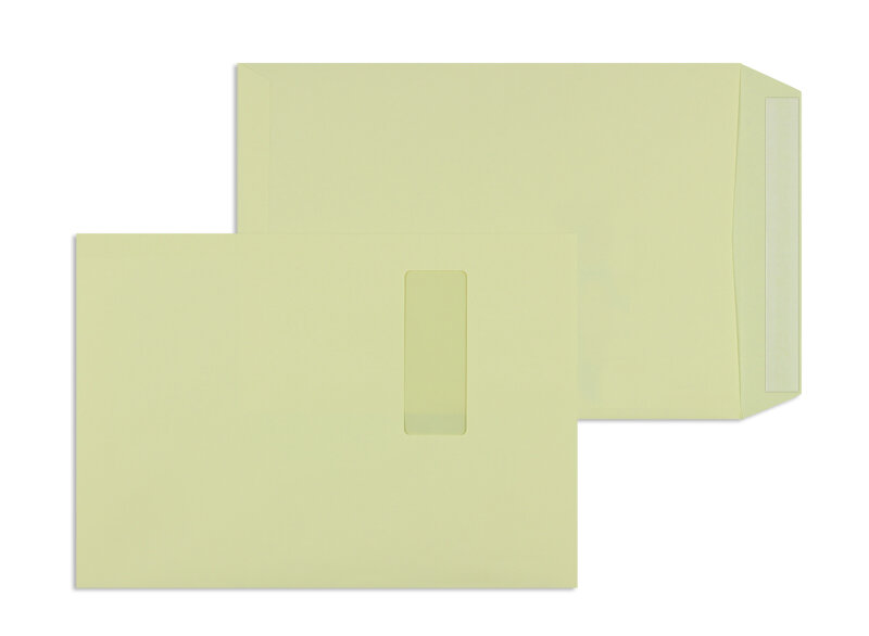 pochettes colorées crème (sable) 229 x 324 mm (c4) | 120 g/m² offset | avec fenêtre | fermeture adhésive | rabat droit | 250 pièces