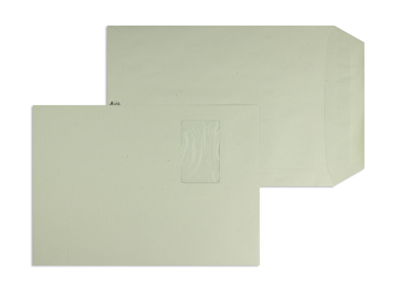 pochettes colorées gris 229 x 324 mm (c4) | 100 g/m² recycling | avec fenêtre | fermeture gommée | rabat droit | 250 pièces