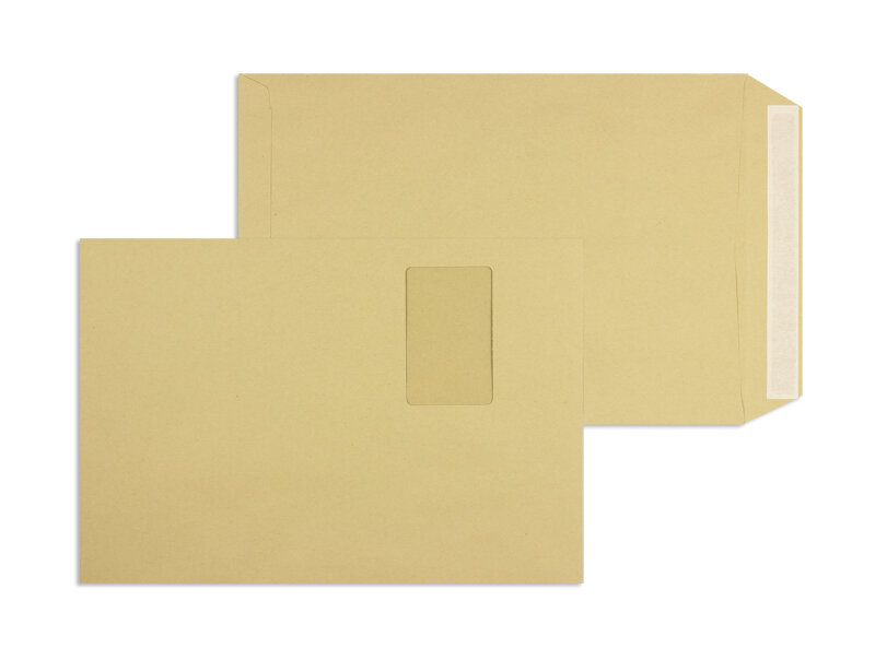 pochettes colorées marron 229 x 324 mm (c4) | 110 g/m² natron | avec fenêtre | fermeture adhésive | rabat droit | 250 pièces