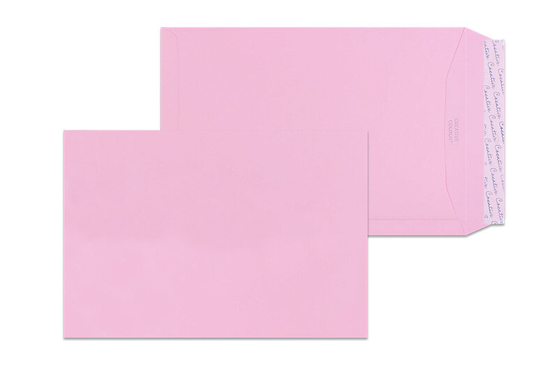 pochettes colorées rose (saumon) 229 x 324 mm (c4) | 120 g/m² offset | sans fenêtre | fermeture adhésive | rabat droit | 100 pièces
