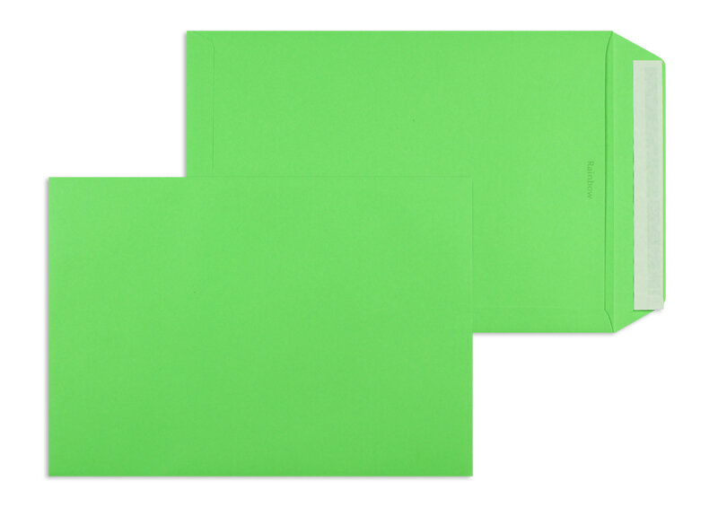 pochettes colorées vert (vert intense) 229 x 324 mm (c4) | 120 g/m² joly | sans fenêtre | fermeture adhésive | rabat droit | 100 pièces