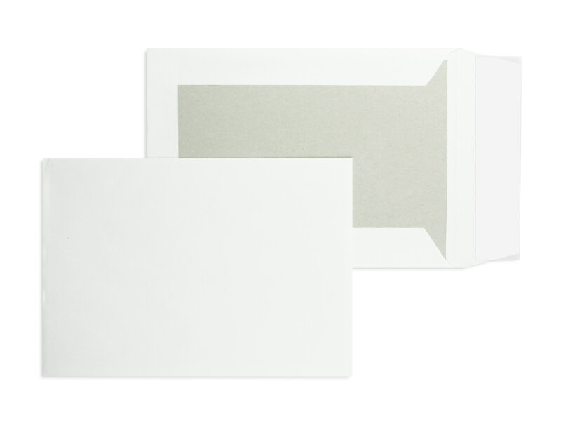 pochettes avec dos cartonné blanc 162 x 229 mm (c5) | 100 g/m² natron | sans fenêtre | fermeture adhésive | rabat droit | 250 pièces